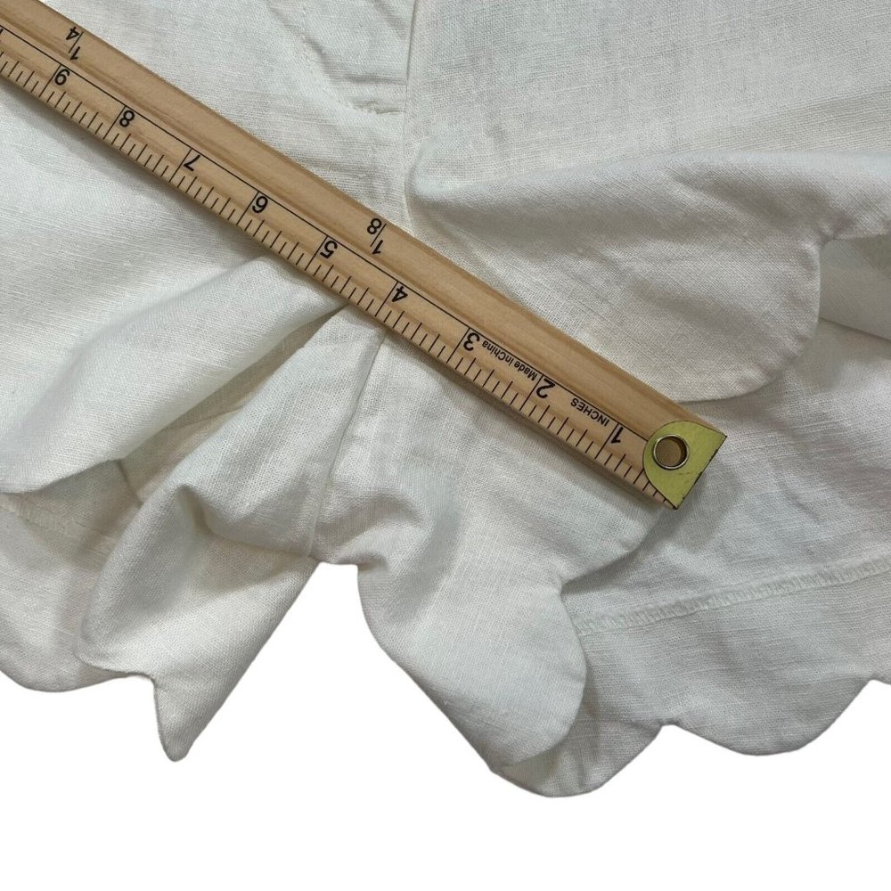 J.Crew Factory NWT Women's White Linen Blend Scalloped Hem 4" Shorts Size 12 - Picture 13 of 13